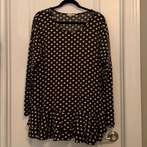 Polka Dot Ruffle Sweater